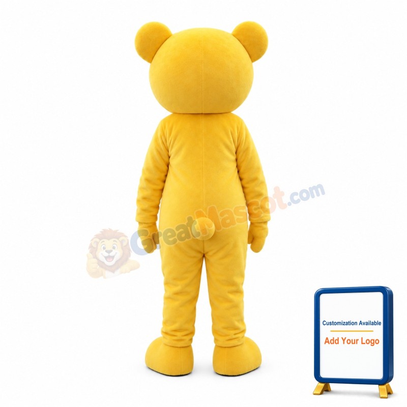 Yellow Bear Mascot Costume For Birthday Party