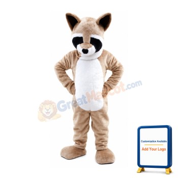 Drowsy Light Brown Raccoon Mascot Costume