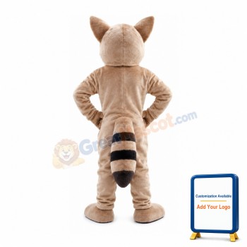 Drowsy Light Brown Raccoon Mascot Costume