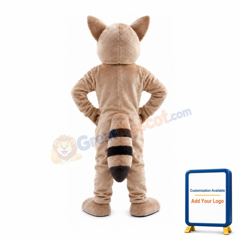 Drowsy Light Brown Raccoon Mascot Costume
