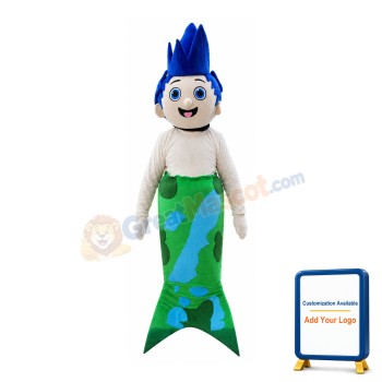 Blue Hair Mermaid Witch Mascot Costume