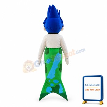 Blue Hair Mermaid Witch Mascot Costume