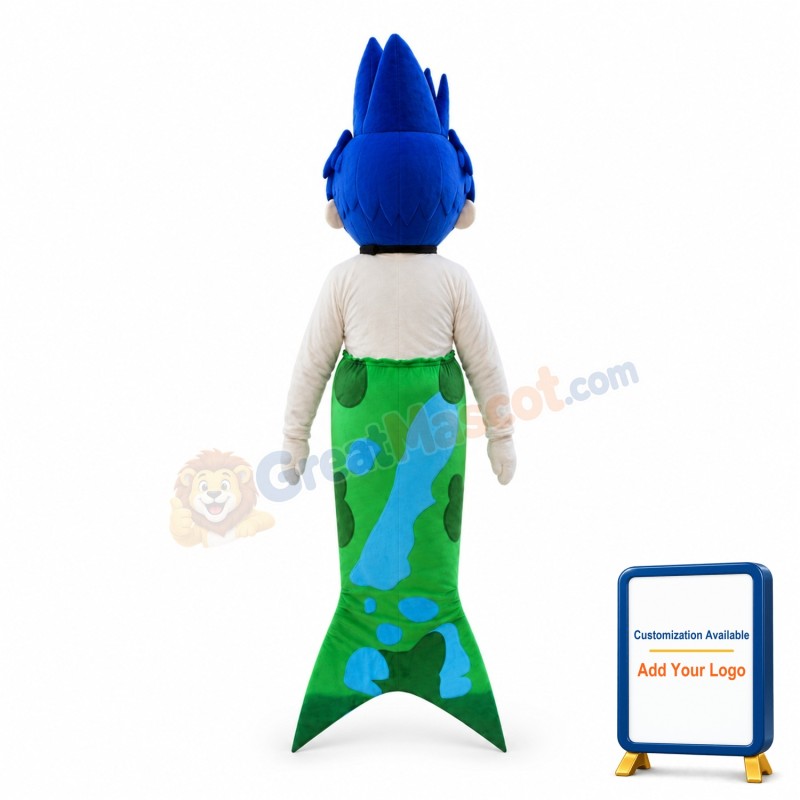 Blue Hair Mermaid Witch Mascot Costume