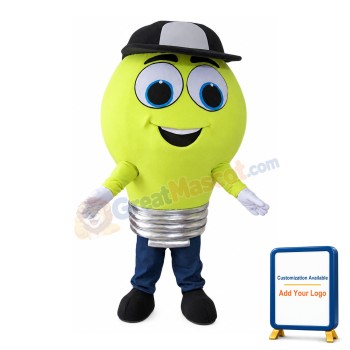 Yellow Light Bulb Mascot Costume