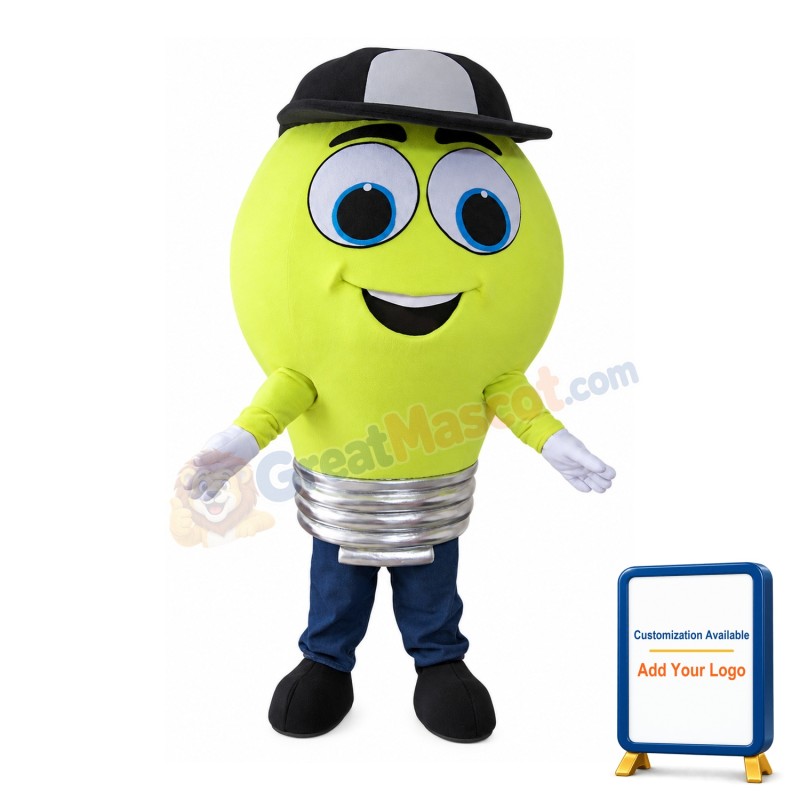Yellow Light Bulb Mascot Costume