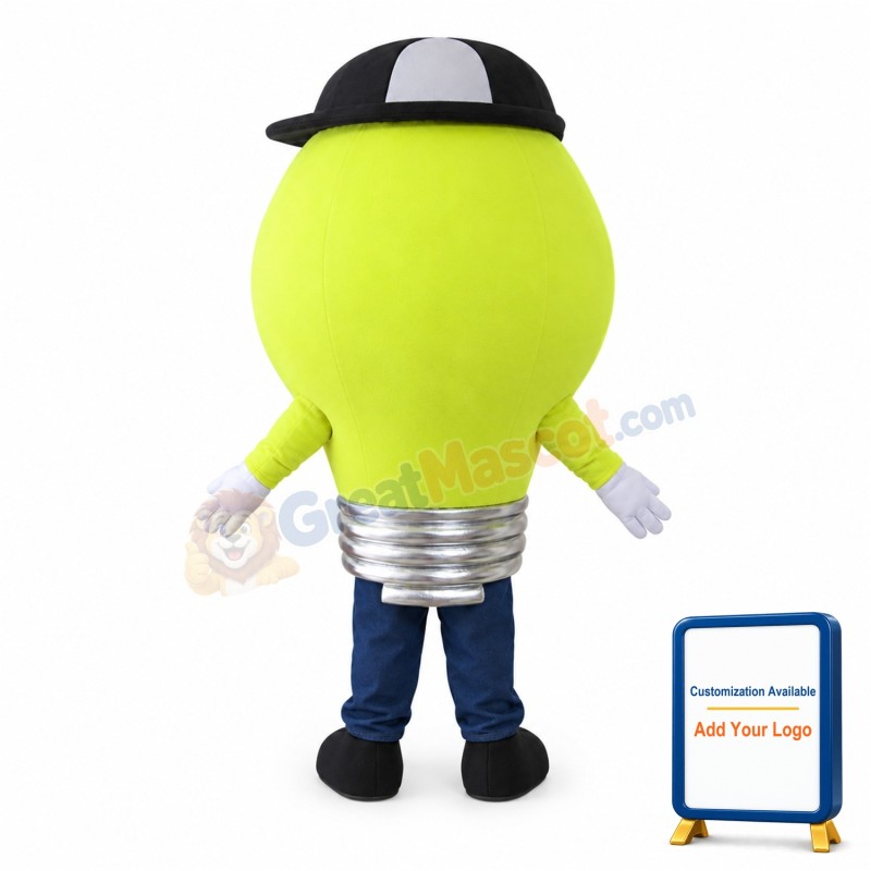 Yellow Light Bulb Mascot Costume