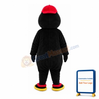 Penguin Wearing Red Cap Mascot Costume