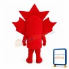 Pleased Cartoon Red Maple Leaf Mascot Costume