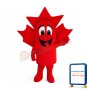 Pleased Cartoon Red Maple Leaf Mascot Costume