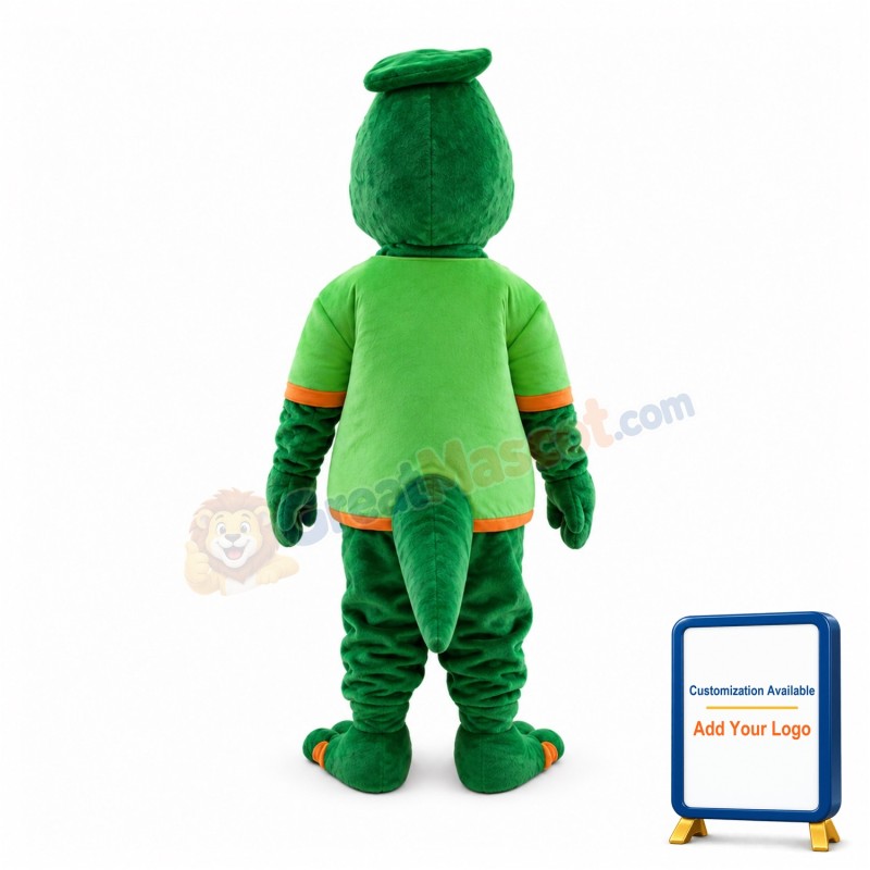 Smiling Cartoon Green Snake Mascot Costume