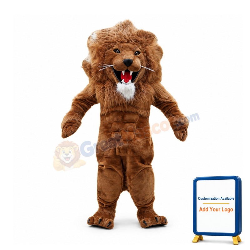 Howling Power Lion Long Plush Mascot Costume