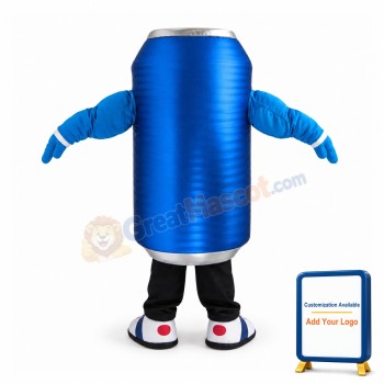 Adult Cartoon Cool Power Blue Roll Can Mascot Costume