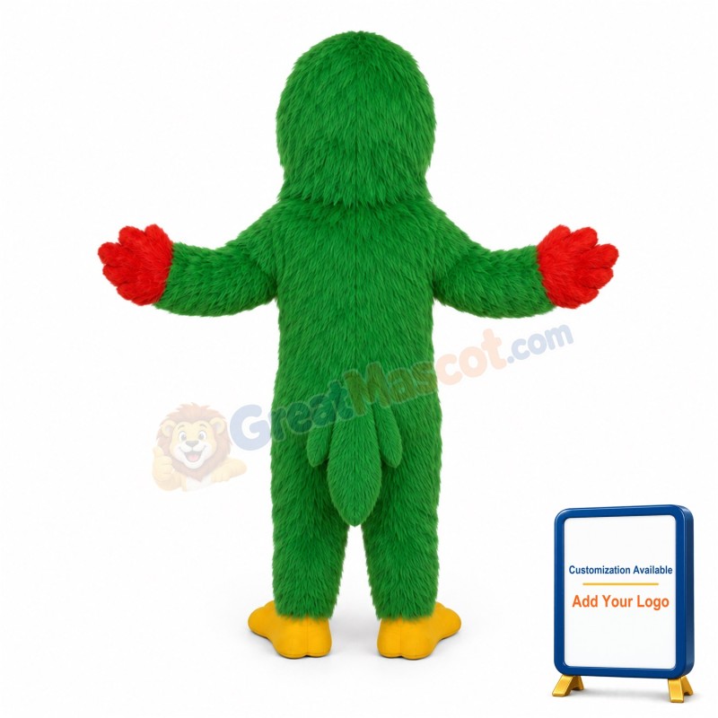 Long Plush Green Bird Mascot Costume
