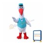 Cartoon White Bird Waiter Mascot Costume Fancy Dress Animal Mascot Costume