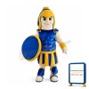 Muscly Blue Spartan Soldier Warrior Mascot Costume