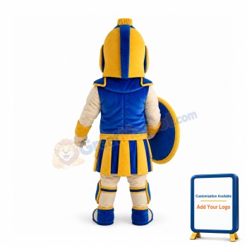 Muscly Blue Spartan Soldier Warrior Mascot Costume