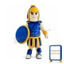 Muscly Blue Spartan Soldier Warrior Mascot Costume