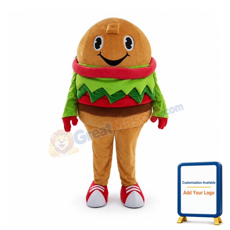 Lovely Cartoon Hamburger Mascot Costume