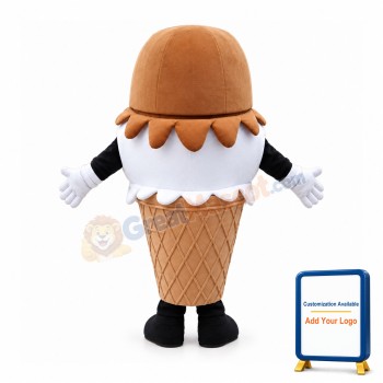Huge Cartoon Double Scoop Ice Cream Cone Mascot Costume