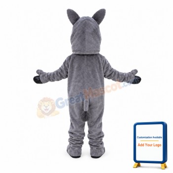 Silver Horn Rhino Mascot Costume
