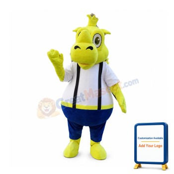 Adult Cartoon Yellow Rhino Mascot Costume