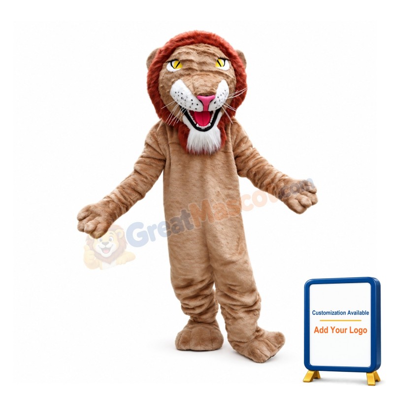 Red Hair Lion Animal Mascot Costume