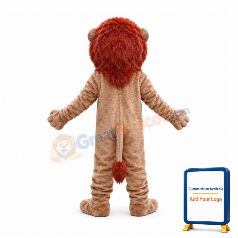 Red Hair Lion Animal Mascot Costume