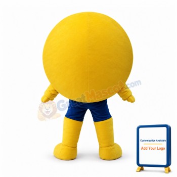 Smug Cartoon Yellow Orb Mascot Costume