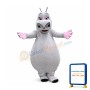 Lovely Cartoon Grey Hippo Mascot Costume