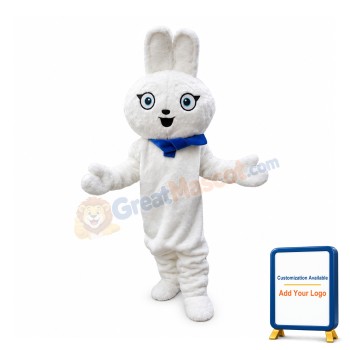 Plush Cartoon White Rabbit Bunny Mascot Costume