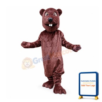 Surprised Beaver Mascot Costume
