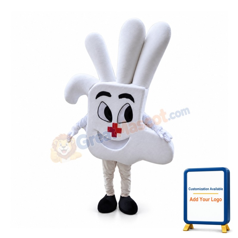 Huge Cartoon White Hand Mascot Costume