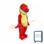Toothy Red Dinosaur Cartoon Mascot Costume