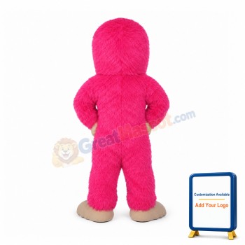 Rose Red Orangutan Long Wool Mascot Costume