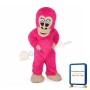Rose Red Orangutan Long Wool Mascot Costume