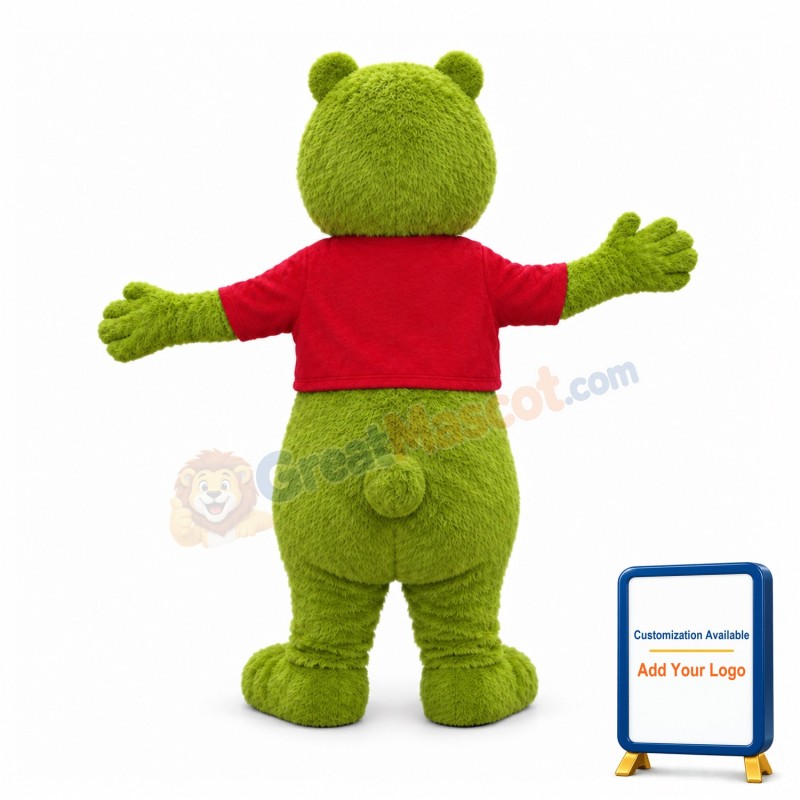 Green Teddy Bear Mascot Costume