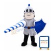 Happy Silver Knight Mascot Costume