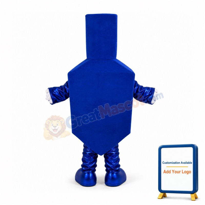 Deluxe Blue Dreidel Cartoon Mascot Costume