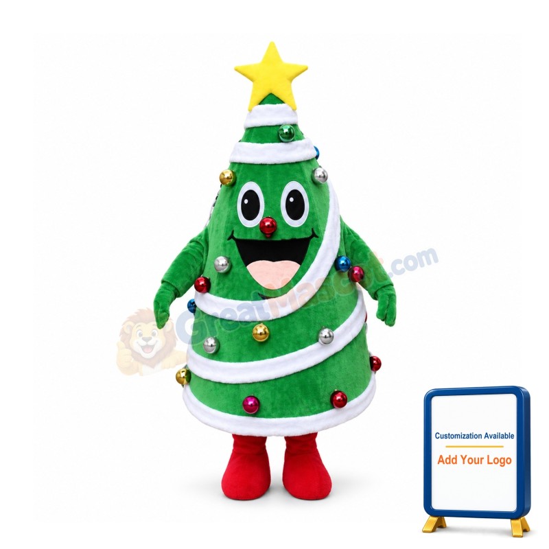 Deluxe Christmas Tree Cartoon Mascot Costume