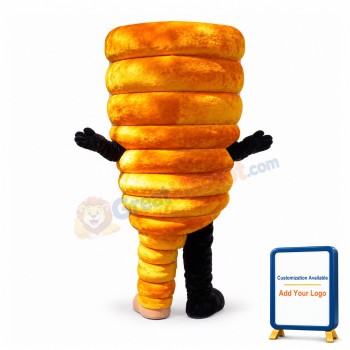 Angry Golden Tornado Cartoon Mascot Costume