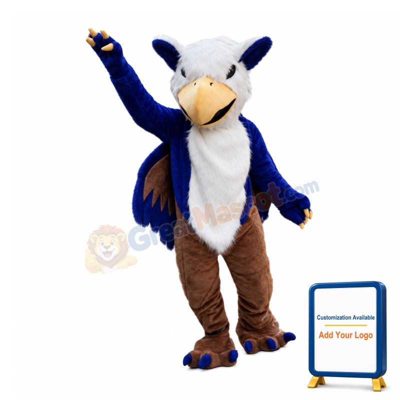 Mythical Eagle Monster Griffin Blue Mascot Costume