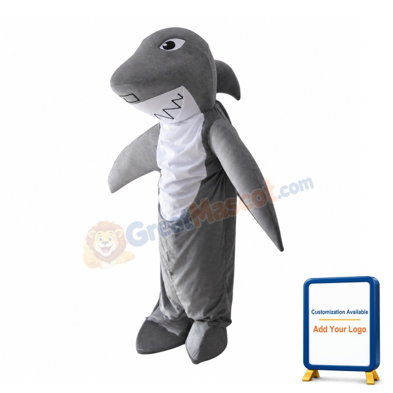 Grey Shark Mascot Costume