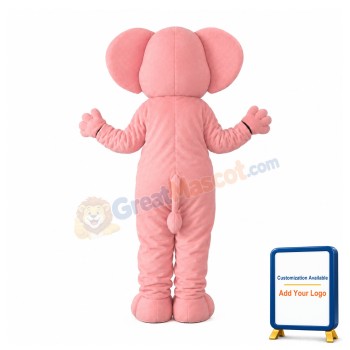 Cute Long Nose Pink Elephant Mascot Costume