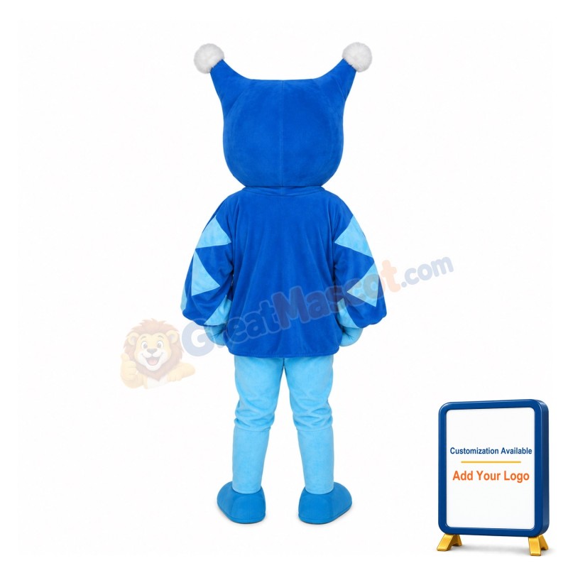 Happy Blue Elf Mascot Costume