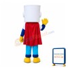Cartoon White Stock Pot Super Hero Mascot Costume