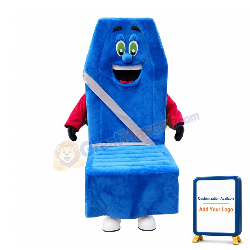 Novel Cartoon Blue Car Seat Mascot Costume 