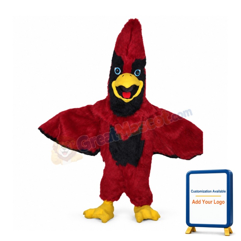 Red Cardinal Bird Long Wool Mascot Costume