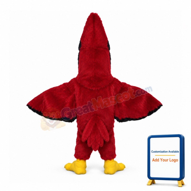 Red Cardinal Bird Long Wool Mascot Costume
