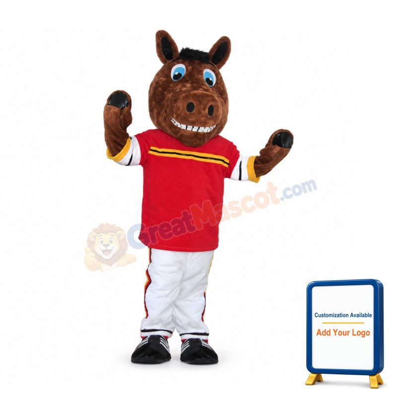 Brown Mustang Horse High School Mascot Costume