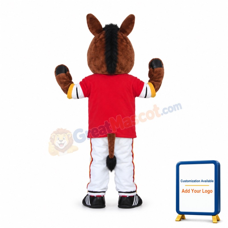 Brown Mustang Horse High School Mascot Costume
